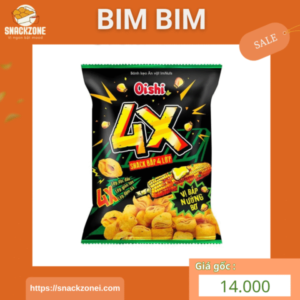 Snack bim bim Oishi 4X đủ vị gói lớn