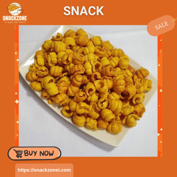 500G Snack Ốc Mít Cay, Bim Bim Hình Ốc Cay Nhẹ Giòn Tan Đậm Đà, Bim Bim Lạng - Hình ảnh 2