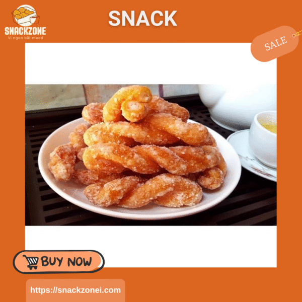 Quẩy Xoắn Đường Vặn Thừng To Giòn, Quẩy Đường, Quẩy Chiên Giòn, đồ ăn vặt, ăn vặt tuổi thơ cổng trường - Hình ảnh 4
