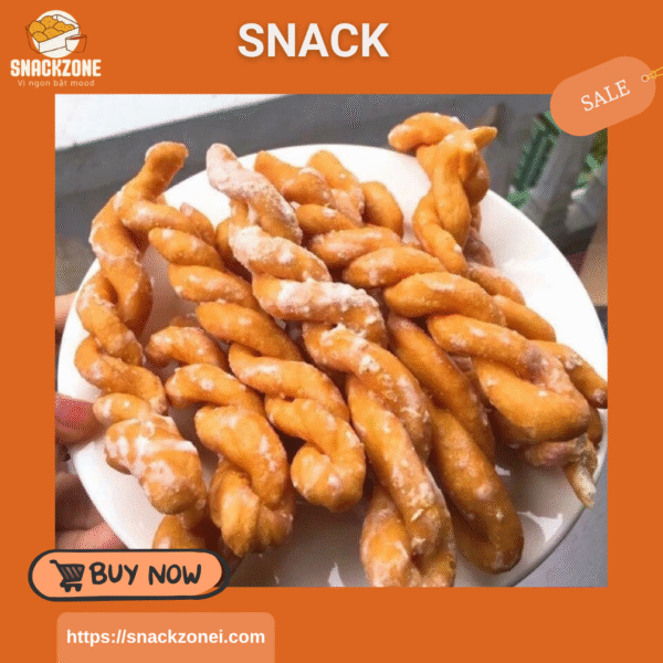 Quẩy Xoắn Đường Vặn Thừng To Giòn, Quẩy Đường, Quẩy Chiên Giòn, đồ ăn vặt, ăn vặt tuổi thơ cổng trường - Hình ảnh 3
